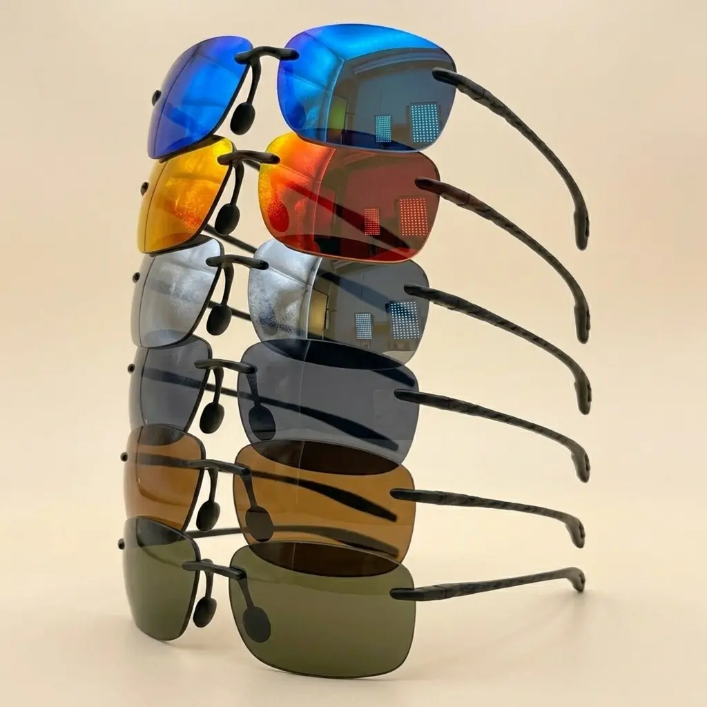 Rimless Polarized Sunglasses, Unisex Lightweight TR90 Sporty Eyewear with Ergonomic Design for Outdoor Running and Driving, Outdoor Sport Sunglass, Polarized Sport Sunglasses