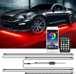 Smart RGB Car Underglow Kit with App & RF Remote - IP67 Waterproof, 16 Million Color LED Light Strips, Music Sync, Universal Fit for All Cars, Trucks, Vans - 12V DC Exterior Lighting