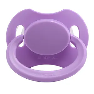 LittleForBig Adult Baby Diaper Lover Bigshield Generation-II Adult Sized Pacifier Purple - Comfortable & Stylish Adult Pacifier with Clear Silicone Nipple & Dust Cap