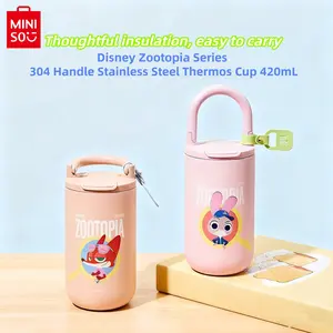 Disney Zootopia Series 304 Stainless Steel Handle Insulated Cup 420ml/14.2oz Hot & Cold Retention,Food Grade Material,Leak Proof Lid,Durable & Rust Resistant,Holiday & Holiday Haul