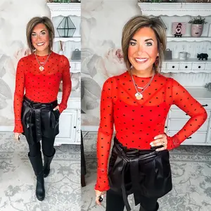 Still In To You Mesh Top - Red