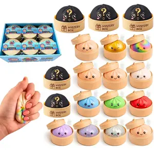Dumpling Squishy Mystery Box – 12 PCS 2026 Upgraded Glitter Surprise Dumplings Squishes with Steamer Containers, Colorful Squeeze for Teens & Adults, Gift Box Set - Colorful