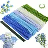 271-piece blue bellflower craft kit, 250 pieces of pipe cleaner bulk, including 20 flower stems, 1 piece of gardening tape, pipe cleaner DIY craft creative project supplies, flower making, Diy Decoration, Diy Flower Decor, Diy Floral Decoration