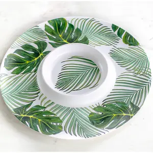 Tobago Palm Melamine Chip and Dip Plater