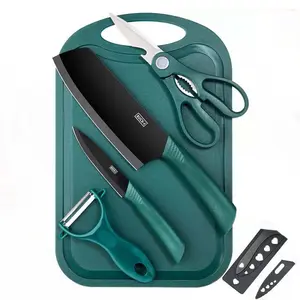 5PCS Kitchen Essentials Set | Sharp Knives + Cutting Board + Peeler for Easy Meal Prep