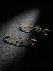 Frameless Blue Light Blocking Glasses, Lightweight Business Style, No Prescription Women's Eyeglasses, Simple Design, Comfortable Wear, Anti Blue Glasses