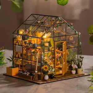 DIY Flower House Dollhouse Kit - Handmade 3D Puzzle Assembly with Furniture