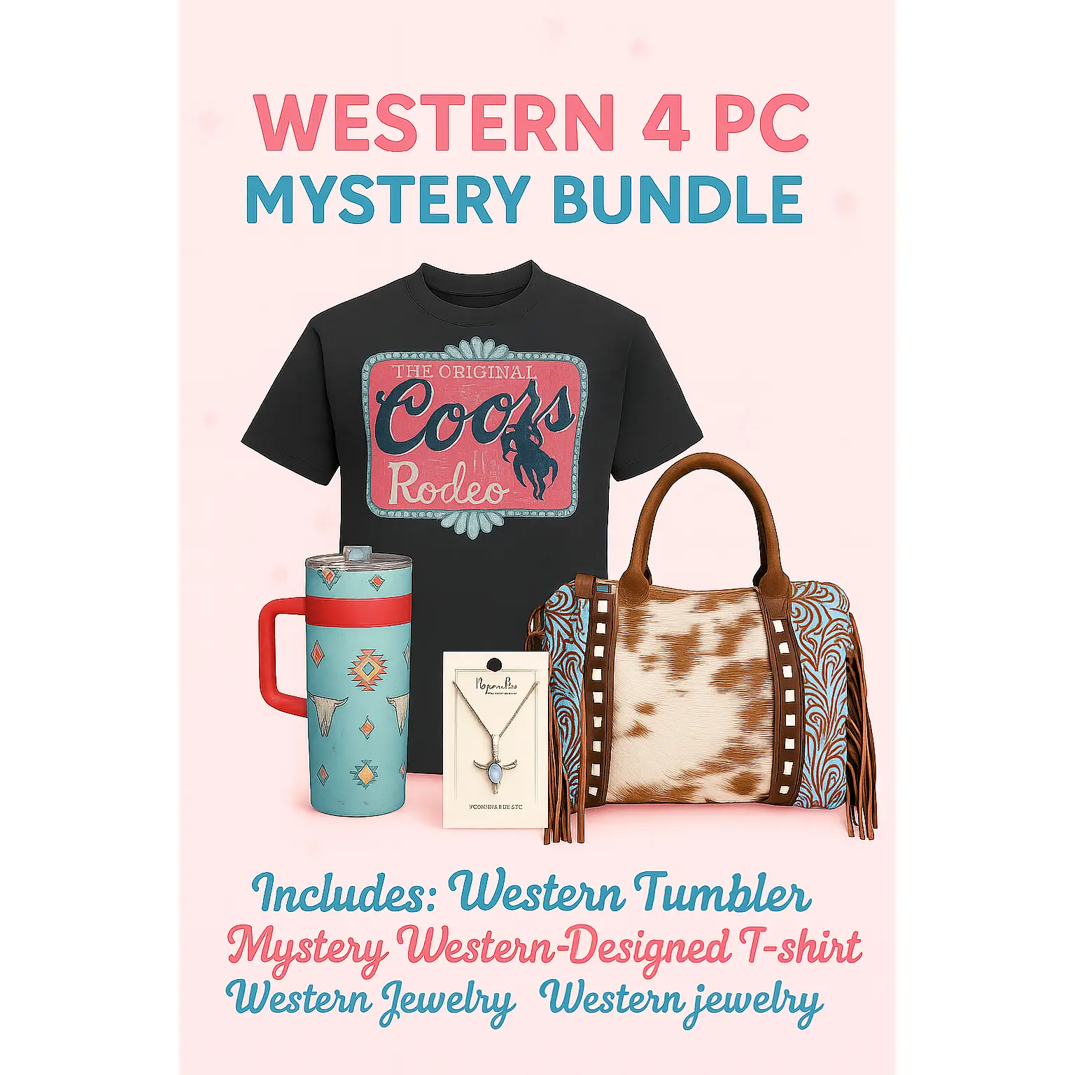 Western Mystery Bundle Box- Western Handbag, Tumbler, Tee, and Accessory