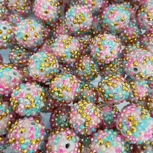 20mm Confetti Colorful Acrylic Rhinestone Beads