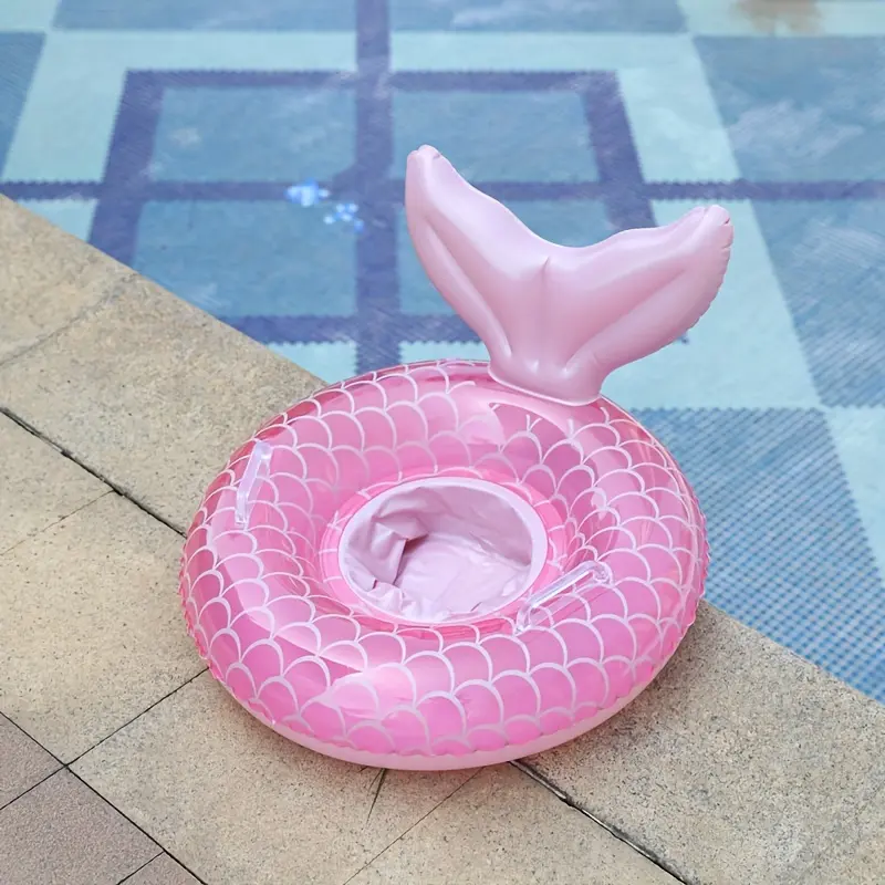 Children's Mermaid Tail Swimming Float, PVC Mixed-Color Design, with Handles