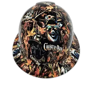 Country Boy Woodland Camo - Custom Hydro Dipped Full Brim Hard Hat