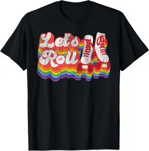 100% Cotton Cool Roller Skating Skate 1970S Retro T-Shirt