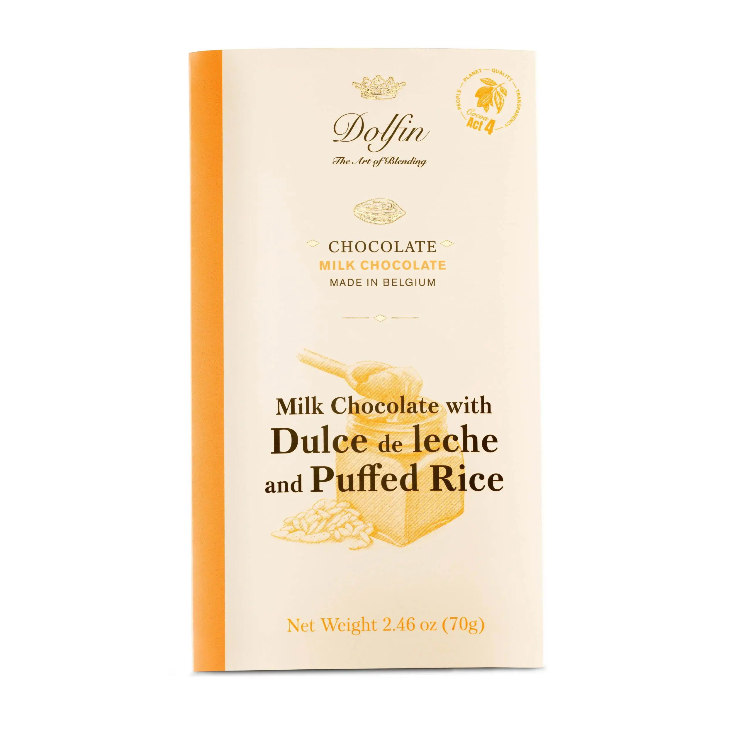 Dolfin - Milk Bar with Dulce De Leche and Crispy Rice - Belgium Import