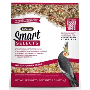 ZuPreem Smart Selects Bird Food for Cockatiels and Lovebirds 2.5 lb