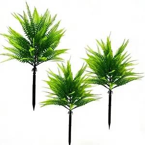 Realistic Faux Fern Plants Set, Artificial Fern Plant, UV Resistant Indoor Outdoor Decor, Perfect for Home Garden Wedding Party Decoration, No Container Included