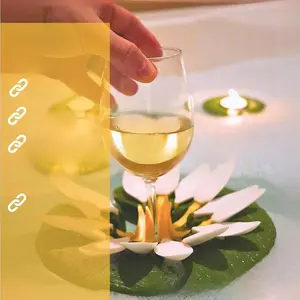 The elegant lotus-shaped wine glass stand in the bathroom, a viral sensation on TikTok.