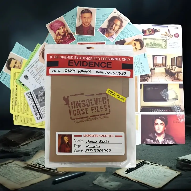 Unsolved Case Files Banks Jamie Cold Case Puzzle Game, Party Games & Activities for Individuals Couples Groups Parties, Teenagers Adults