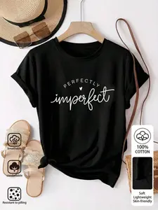 PERFECTLY Imperfect White Summer Casual Women's T-Shirt