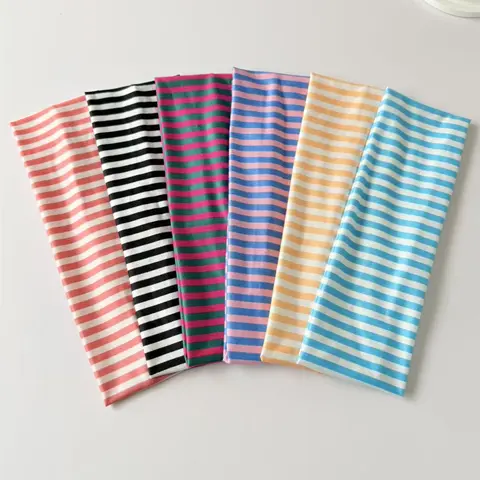 【Black Friday】Women's Fashion Sports Hairbands Set, Multi-Color Striped Design, Suitable for Gym, Running, Yoga, Sweat-Absorbing Headbands, Casual Hair Accessories, Workout Headbands