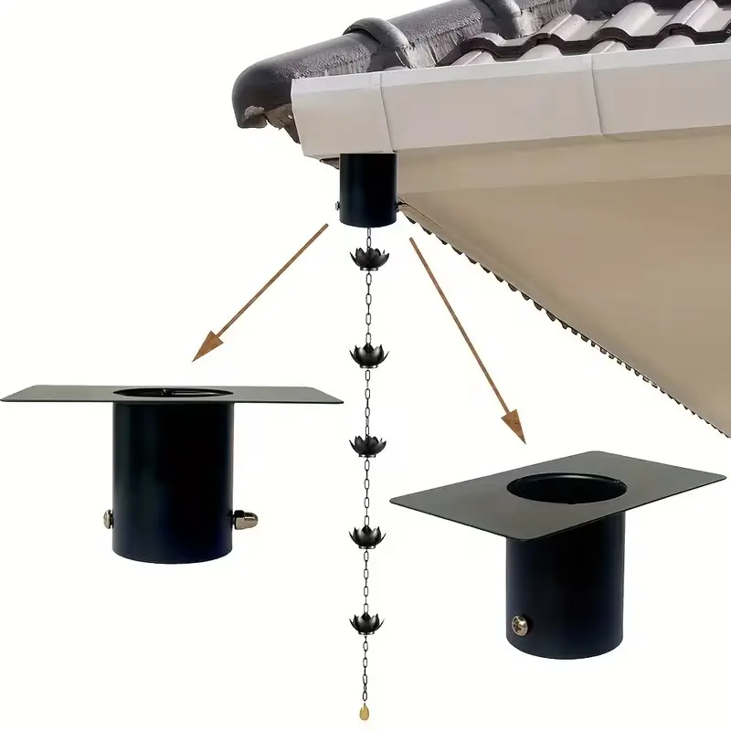 Rust-Resistant Outdoor Rain Chain Adapters, Decorative Drainage Additions for Downspouts, Durable and Aesthetic Garden Accessories