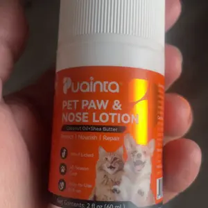 PUAINTA Roll-On Dog Paw Balm, Lick Safe & Easy Apply for Dry Cracked Paws and Nose, with Natural Coconut Oil, All Season Protection for Dogs & Cats, 2oz