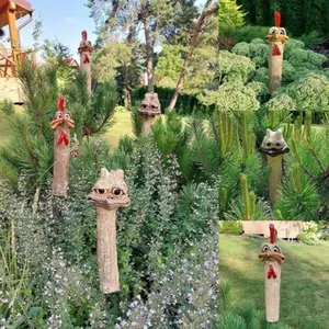 New Outdoor Decor Ostrich Head Garden Statue Resin Craft, Creative Yard Insert, Unique Scenery Decoration for Gardens