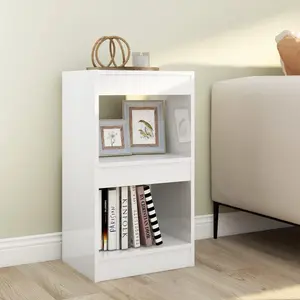 Book Cabinet/Room Divider High Gloss White 15.7"x11.8"x28.3"