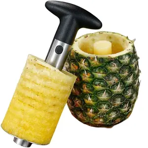 Pineapple Corer and Slicer Tool, Premium Pineapple Cutter and Corer, Stainless Steel Pineapple Peeler, Fruit Vegetable Slicer- [Reinforced sharp blades -Upgraded material-Easy to Use/Clean]- Easy Core remover Kitchen Tool