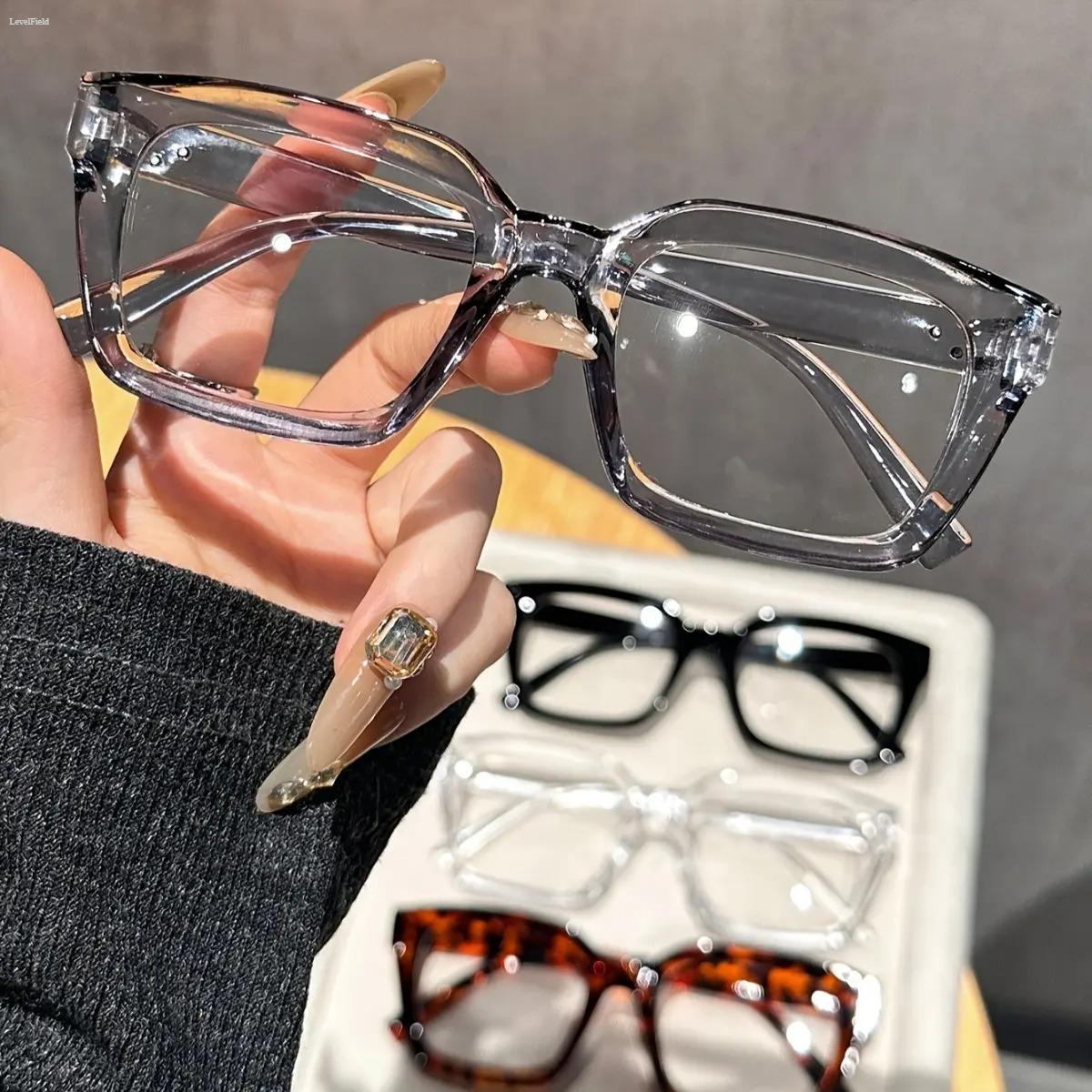 Blue Light Glasses 4-Pack Anti Blue Light Computer Glasses Square Transparent Frame Flat Lens Lightweight Eyewear for Office Work Screen Gaming Eye Protection