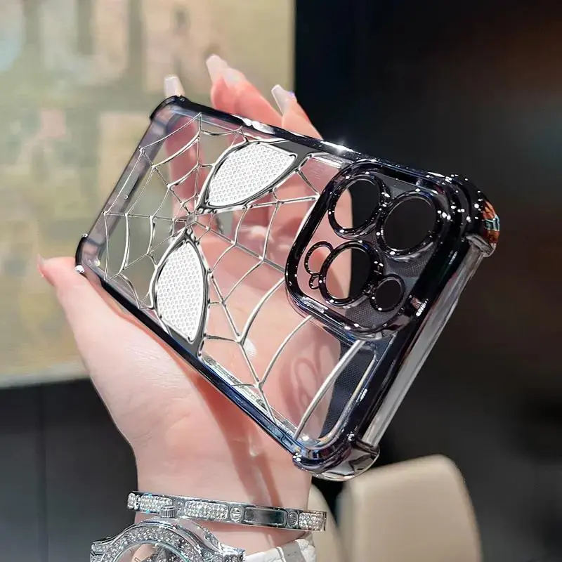 Transparent Case Electroplated Anti-Shock Silver Minimalist For IPhone 11 17 13 14 16 15 Pro Max 12 Mini 16e Plus Samsung Galaxy A15 A05 A55 A35 S24 S23 Ultra A06 A54 A34 A32 A04 Motorola G54 G84 G52 Redmi Note 13 12 11 10 9 A3 A Xiaomi Poco X6