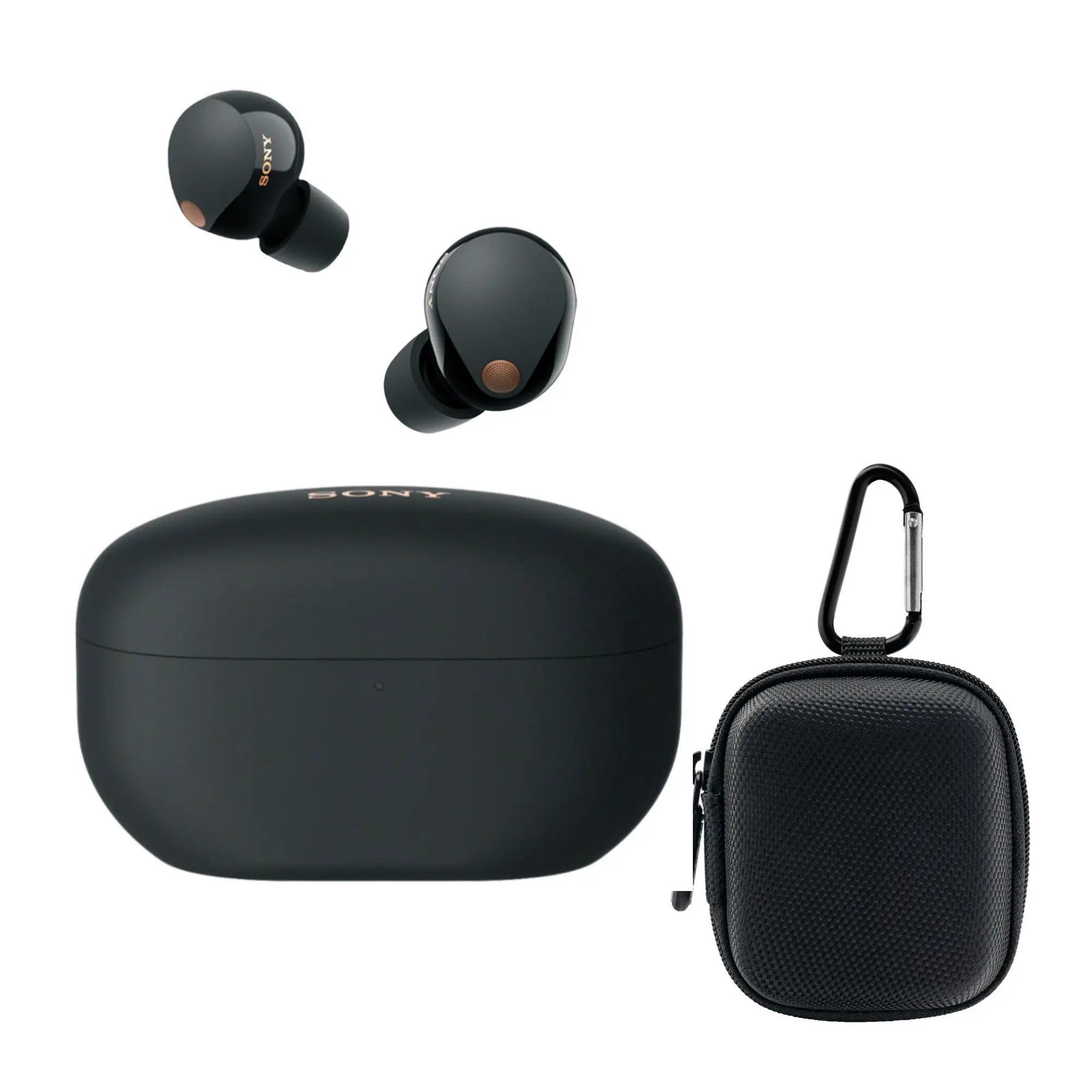 WF-1000XM5 Truly Wireless Noise Canceling Earbuds (Black) with Hard Shell Earbud Case for Sony