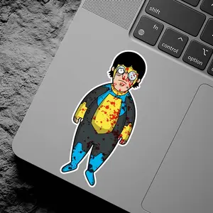 Invincible Bloody Chibi Vinyl Sticker, Dark Superhero Decal, Waterproof Laptop Car Notebook Decor, Adult Animation Fan Gift