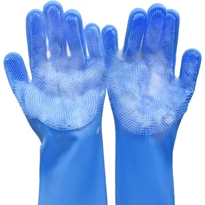 Silicone Pet Grooming Gloves for Dogs and Cats - Bathing, finger design for       Massage shampoo brush