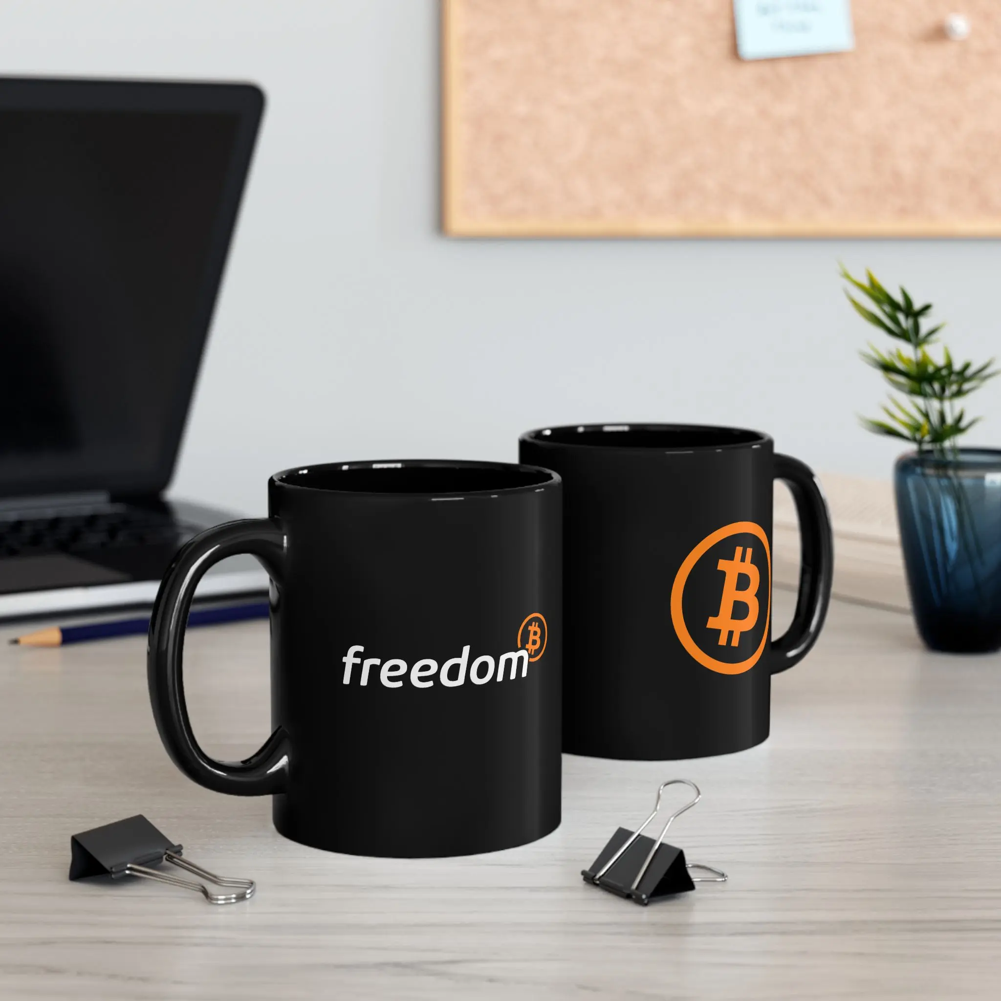 Freedom Bitcoin Mug ☕🧡 | BTC Coffee Cup for Stackers & HODLers | Satoshi Supply Co. | Microwave + Dishwasher Safe | 11oz