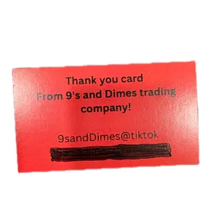 This listing is for 6 physical 9’s & Dimes Trading Company thank-you card.