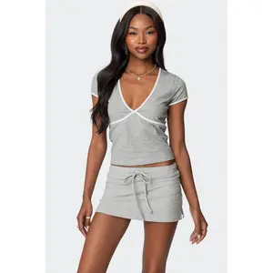 Alicia Contrast V Neck Top