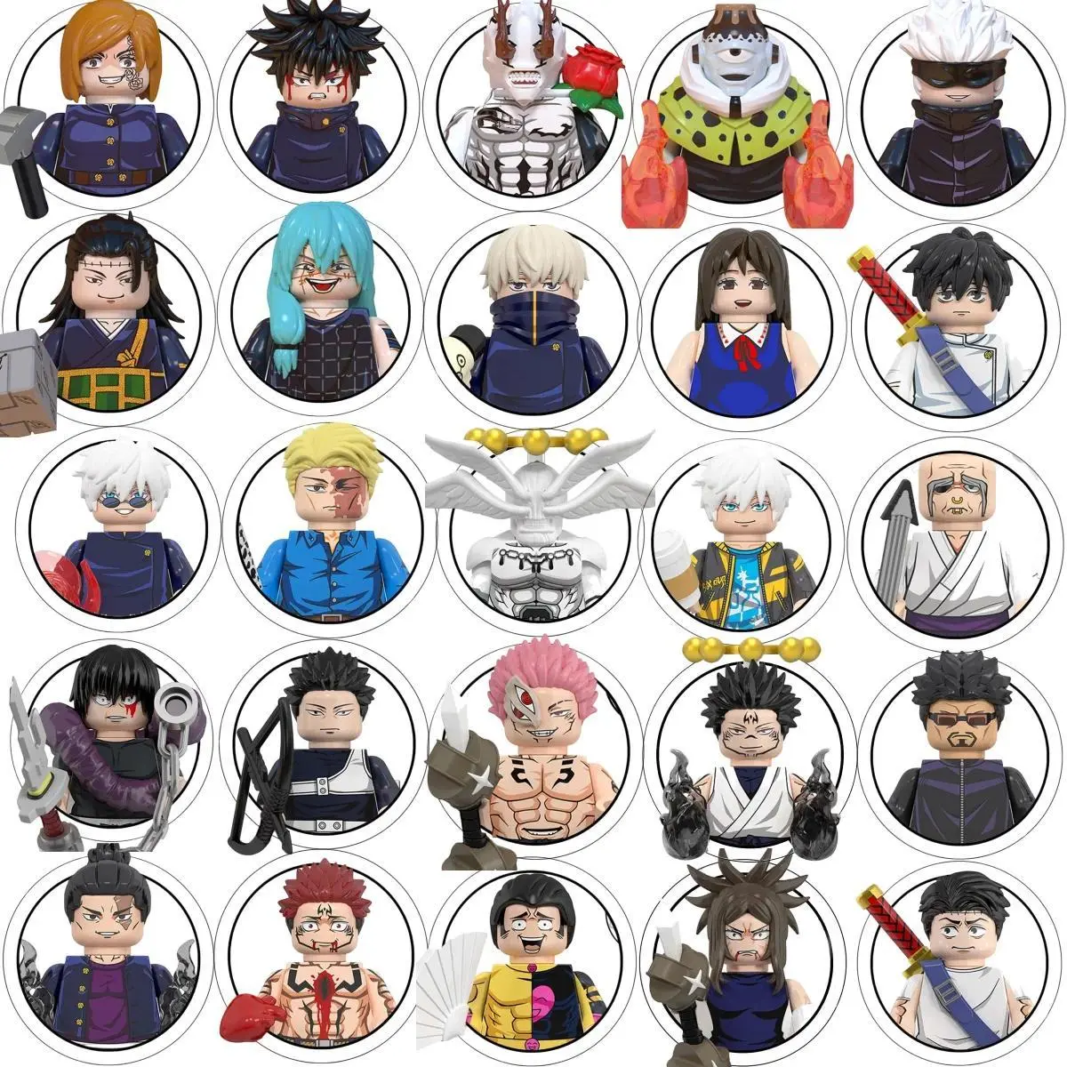Blind Box WM6139 WM6140 WM6149 WM6201 Jujutsu Kaisen Building Blocks Mini Action Figure Itadori Yuji Gojo Satoru Ryomen Gift Toy, Anime Action Figures, Collectible Figures