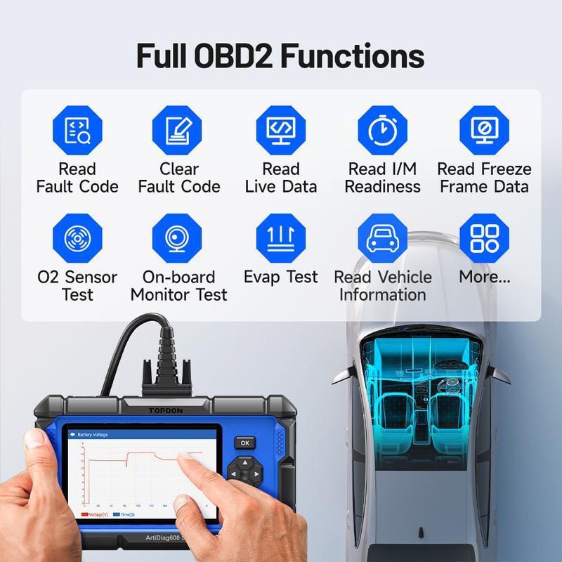 OBD2 Scanner TOPDON AD600S Scan Tool Code Reader Diagnostics Scanner ABS/SRS Car Automotive Vehicle