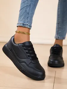 Women's Solid Color Casual Sneakers, Daily Wear, Multiple Colors Available, Comfortable and Stylish, Perfect for Everyday Use