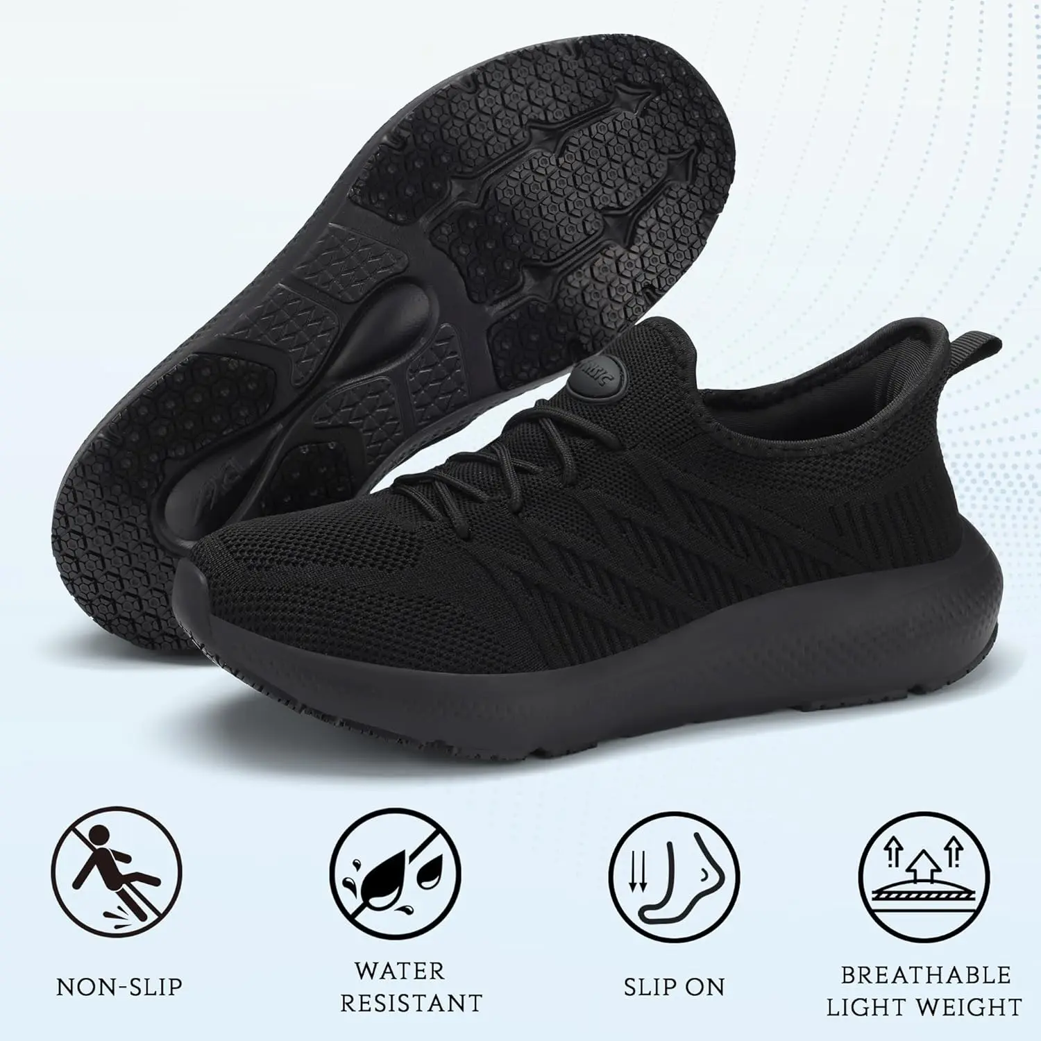 Non Slip Work Shoes for Women Slip Resistant Work Shoes for Womens Slip On Waterproof Sneakers Water Resistant Zapatos Trabajo Kitchen Chef Shoe Food Service