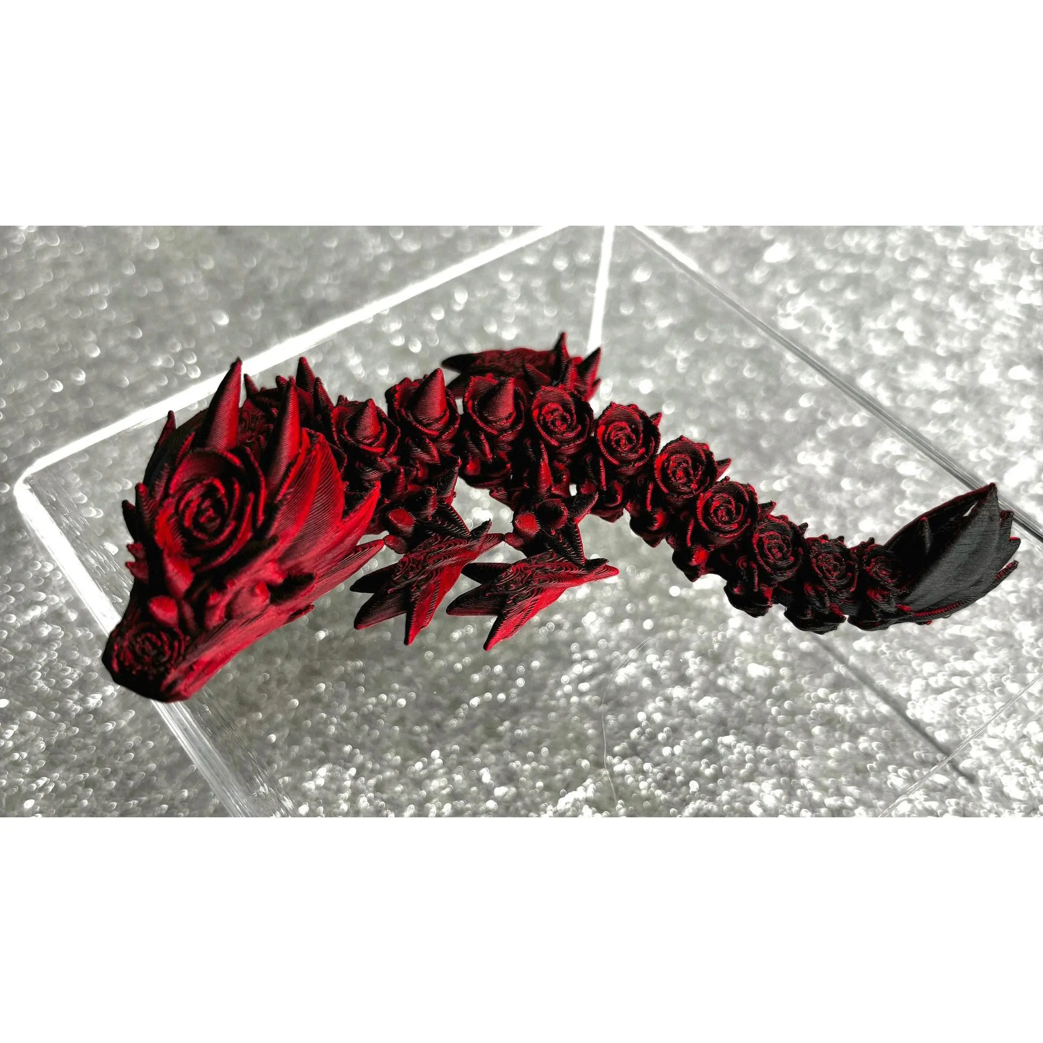 Mini Twin Rose Dragons 3D Printed Decor Set