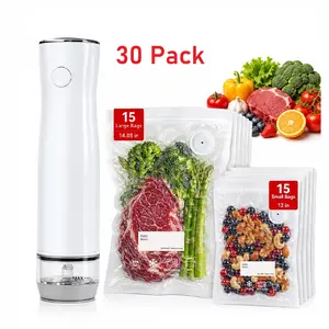 Summervibes Compact Vacuum Sealer for Food，Vacuum Sealer for Food with Visual Water Storage  Tank,(Vacuum Sealer Machine + 30 Reusable Vacuum Bags)，Portable Food Sealer for 5X Preservation & Fresh #Summervibes dealsforyoudays