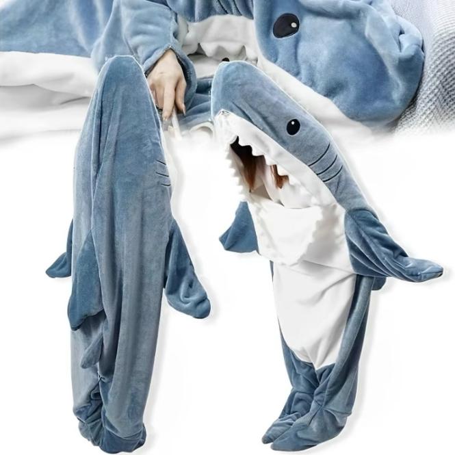 【Gift for kid or friend】Shark Onesie Blanket SuperSoftFlannel Costume Shark Blanket HoodieHome Sleeping Bagfor Kids & Adults Bedding Womenswear Loungewear Nightwear Basic 【Gift for kid or friend】Shark Onesie Blanket SuperSoftFlannel Costume Shark Blanket HoodieHome Sleeping Bagfor Kids & Adults Bedding Womenswear Loungewear Nightwear Basic