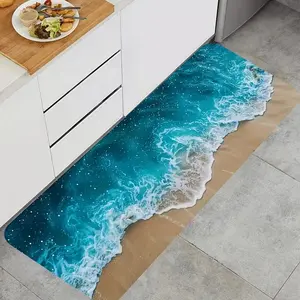 Vikama Ocean Beach Style Rug Non-Slip Kitchen Mat Soft Absorbent Entrance Door Mat Home Decor, Durable & Stylish Design, Machine Washable Rugs