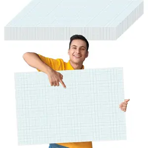 50 Sheets Large Graph Paper Pad, 24 X 36 Inch 1/4" Ruled Large Grid Paper, White Blue Blueprint Engineering Paper for Architect Designer Mathematician Draftsman Drafting Poster