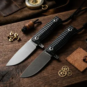 JEABROTHER DC53 Steel Fixed Blade Hunting Knife,Tactical EDC Knife for Men, Essential for Outdoor Survival Camping Hiking , Versatile tool,Fishing