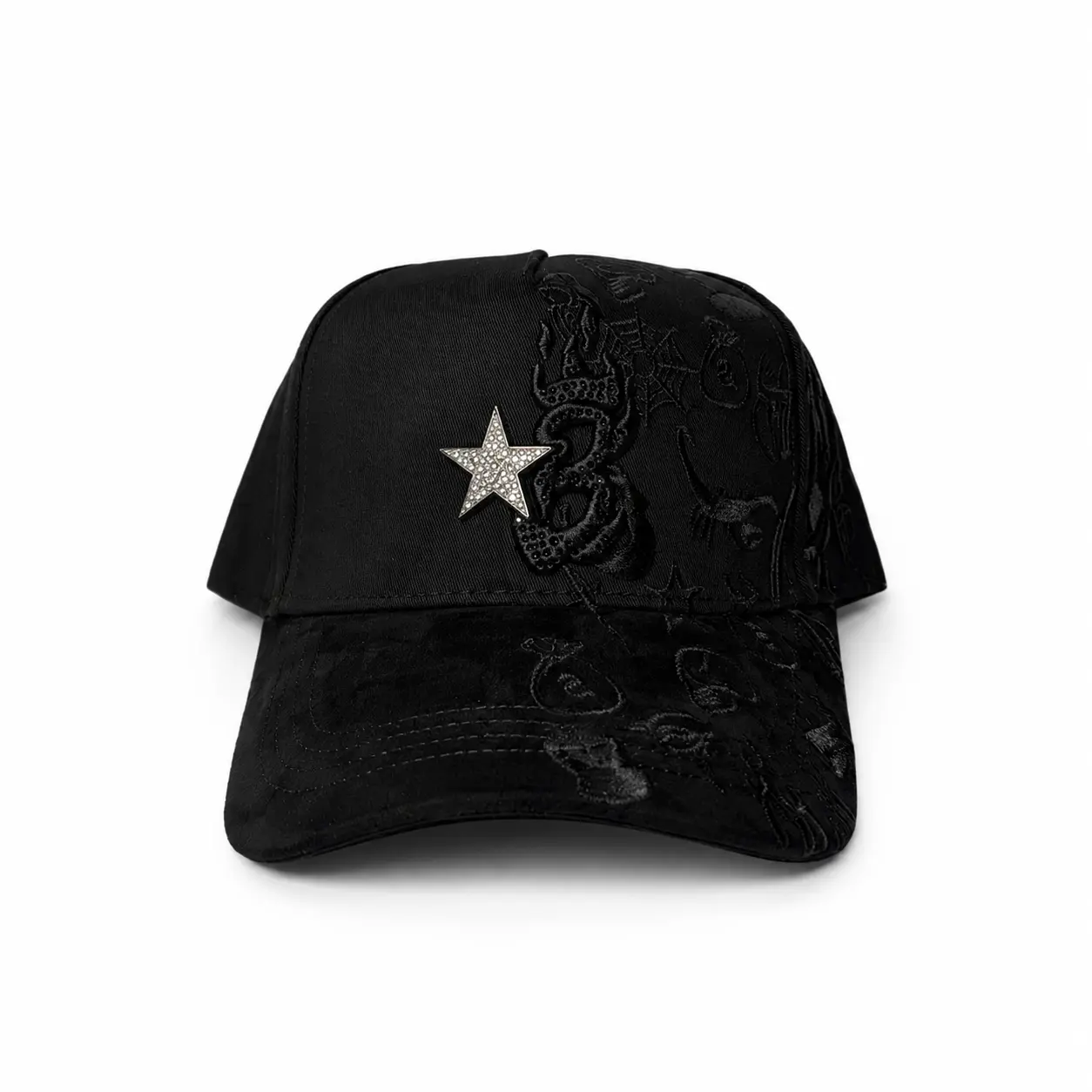 El Barbas Hats "B-Star Graffiti" - Black Snapback - Premium Streetwear Baseball Cap for Men & Women, Adjustable
