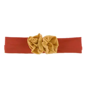 Flower Headband in Poppy with Marigold