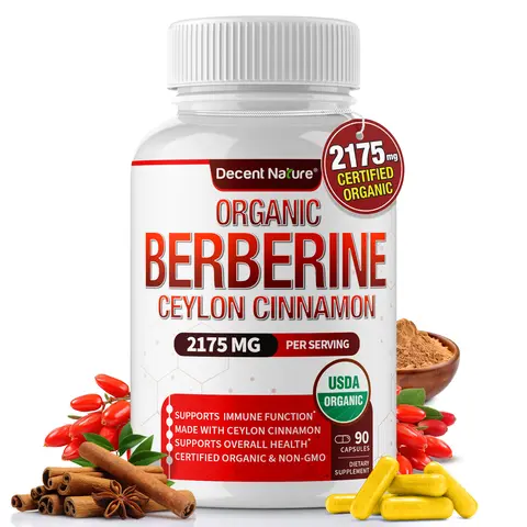 Organic Berberine with Ceylon Cinnamon Supplement 2175mg 90 Capsules Healthcare Dietary