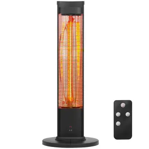 Infrared Heater, 1500W Remote Control Electric Space Heater, Patio Heater w/ 3 Speeds & Timer & Tip-Over Protection, Outdoor/Outdoor for Bedroom,Studio,Porch,Dining Room,Studio, Stand,40in L